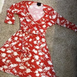 Leota 3/4 sleeve, orange, floral dress